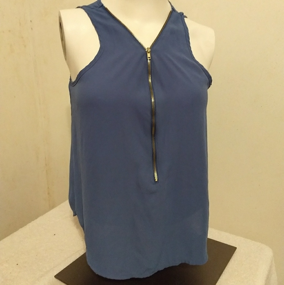 Zip up ocean blue shirt